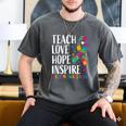 Autism Awareness Ribbon Mom Dad Kids Autistic Support Autism Men's Comfort Colors T-Shirt Pepper