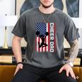 Cheer Dad American Flag Cheerleader Support Men's Comfort Colors T-Shirt Pepper