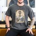 Cheer Dad Tarot Card Skeleton Cheerleading Fathers Day Men's Comfort Colors T-Shirt Pepper