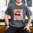 Cool Cat Meme Ew People Anti Social Introvert Cute Cat Men's Comfort Colors T-Shirt Pepper