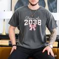 Coquette Bow Preppy Class Of 2038 Girly Girl 2038 Graduation Men's Comfort Colors T-Shirt Pepper
