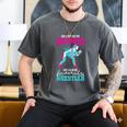 Cute Wrestling Daughter Favorite Wrestler Dad Mom Men's Comfort Colors T-Shirt Pepper