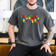 Dad Of The Birthday Boy Building Blocks Bricks Builder Men's Comfort Colors T-Shirt Pepper