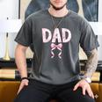 Dad Birthday Squad Matching Coquette Bow Family Party Men's Comfort Colors T-Shirt Pepper