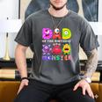 Dad Little Monster Kids 1st Birthday Party Family Monster Small Men's Comfort Colors T-Shirt Pepper