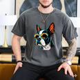 Dad Mom Cool Dog Sunglasses Boston Terrier Men's Comfort Colors T-Shirt Pepper