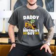 Daddy Of The Birthday Boy Dinosaur Construction Worker Truck Men's Comfort Colors T-Shirt Pepper