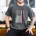 Distressed US American Flag Father Shirt Best Dad Ever Men's Comfort Colors T-Shirt Pepper