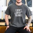I Don't Shoot Blanks Dad Pregnancy Announcement T-Shirt Men's Comfort Colors T-Shirt Pepper
