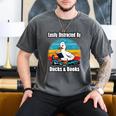 Ducks Books Lover Easily Distracted By Ducks & Books Men's Comfort Colors T-Shirt Pepper