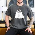 Ew People Introvert Sayings Sarcastic Cat Quote Men's Comfort Colors T-Shirt Pepper