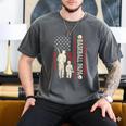 Father's Day Baseball Papa USA Flag Dad Men Baseball Men's Comfort Colors T-Shirt Pepper