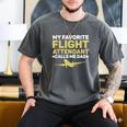 My Favorite Flight Attendant Calls Me Dad Flight Attendant Men's Comfort Colors T-Shirt Pepper