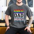 Free Dad Hugs LGBT Gay Pride Month Transgender Rainbow Flag Men's Comfort Colors T-Shirt Pepper