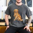 Golden Retriever I Love Dad Dog Dad Father's Day Men's Comfort Colors T-Shirt Pepper