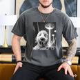 Goldendoodle Alien UFO Taking a Selfie Dog Mom Dad Men's Comfort Colors T-Shirt Pepper