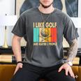 I Like Golf And Maybe 3 People Introvert Raglan Baseball Tee Men's Comfort Colors T-Shirt Pepper