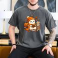 Halloween Ghost Reading Book Lovers Coffee Girl Women Men's Comfort Colors T-Shirt Pepper