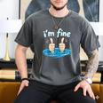 I'm Fine Drowning Thumbs Up Introvert Meme Humor Men's Comfort Colors T-Shirt Pepper