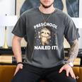 Kids Kids Preschool Nailed It Sloth Graduation Men's Comfort Colors T-Shirt Pepper