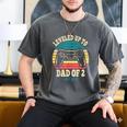 I Leveled Up To Dad Of 2 2026 Promoted To Dad Of Two Kids Men's Comfort Colors T-Shirt Pepper