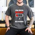 Low Social Battery Need Recharge Introvert Self-Care Men's Comfort Colors T-Shirt Pepper