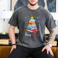 Merry Bookmas Book Christmas Tree Lights Xmas Men Women Kids Men's Comfort Colors T-Shirt Pepper