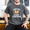 New Dad Baby Shower Cheers A Baby Is Brewing Men's Comfort Colors T-Shirt Pepper