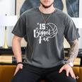 Number 15's Biggest Fan Shirt Basketball Player Mom Dad Men's Comfort Colors T-Shirt Pepper