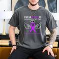 Pancreatic Cancer I Wear Purple In Memory Of My Dad Men's Comfort Colors T-Shirt Pepper