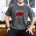 PAPA Bear Men Red Plaid Christmas Pajama Family Dad Small Men's Comfort Colors T-Shirt Pepper
