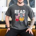 Pig Elephant Reading Cute Book Lover Bookworm Boys Girls Kid Men's Comfort Colors T-Shirt Pepper