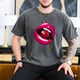 Rainbow Lips With a Cherry In The Mouth 80s Nostalgia Premium Tri-Blend Men's Comfort Colors T-Shirt Pepper Rainbow Lips With a Cherry In The Mouth 80s Nostalgia Premium Tri-Blend Men's Comfort Colors T-Shirt Pepper
