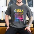 Retro Girls Just Wanna Have Fun Nostalgia 1980s 80's Premium Tri-Blend Men's Comfort Colors T-Shirt Pepper