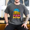 Retro Ice Cream Drip Softball Dad Game Day Dad Father's Day Men's Comfort Colors T-Shirt Pepper