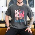You RN Good Hands Cute Nurse Nursing Student Graduation Men's Comfort Colors T-Shirt Pepper