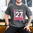 Senior 2027 Class Of 2027 Pink Coquette Bow Graduation Girl Men's Comfort Colors T-Shirt Pepper