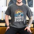I Like Sharks & Maybe Like 3 People Humor Introverts Summer Men's Comfort Colors T-Shirt Pepper