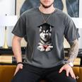 Siberian Husky Dog Graduation Cap Training School Graduate Men Women Kids Men's Comfort Colors T-Shirt Pepper