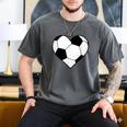 Soccer Ball Heart Idea For Mom Dad Kids T-Shirt Men's Comfort Colors T-Shirt Pepper