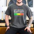 Social Battery Low Energy Antisocial Introvert Men's Comfort Colors T-Shirt Pepper