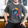 Space Cat Mom Cat Dad Men Women Kids Astronaut Space Men's Comfort Colors T-Shirt Pepper