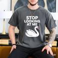Stop Looking At Me Swan Introvert Humor Men's Comfort Colors T-Shirt Pepper Stop Looking At Me Swan Introvert Humor Men's Comfort Colors T-Shirt Pepper