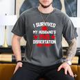I Survived My Husband's PHD Dissertation Graduation Men's Comfort Colors T-Shirt Pepper