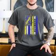 T21 Dad American Flag Down Syndrome Awareness Men's Comfort Colors T-Shirt Pepper
