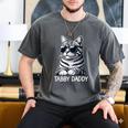 Tabby Daddy Cat Dad Graphic Grey Tabby Cat Lover Men's Comfort Colors T-Shirt Pepper