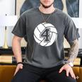 Volleyball Player 4 Volleyball Mom Dad Jersey Number 4 Men's Comfort Colors T-Shirt Pepper