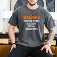 Warning Protein Intake Exceeds Social Awareness Introvert Men's Comfort Colors T-Shirt Pepper