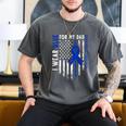 I Wear Blue For My Dad Colon Cancer Awareness Blue USA Flag Men's Comfort Colors T-Shirt Pepper