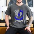 I Wear Blue In Memory Of Papa Colon Cancer Awareness Shirts Men's Comfort Colors T-Shirt Pepper